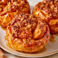 Baked Apples with Oatmeal Filling: Caramelized