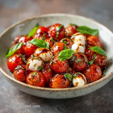Balsamic Glaze Caprese Bites: 24 Bites Recipe Card