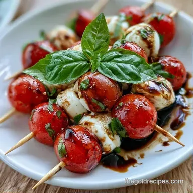 Caprese Skewers in 25 Minutes Recipe Card