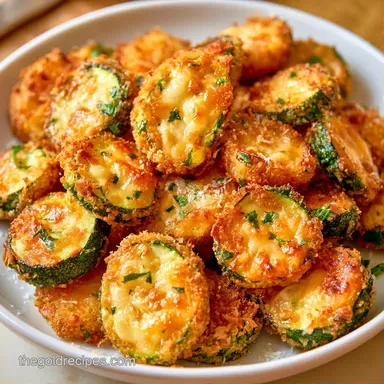 Crispy Cheesy Zucchini Bites Recipe Card