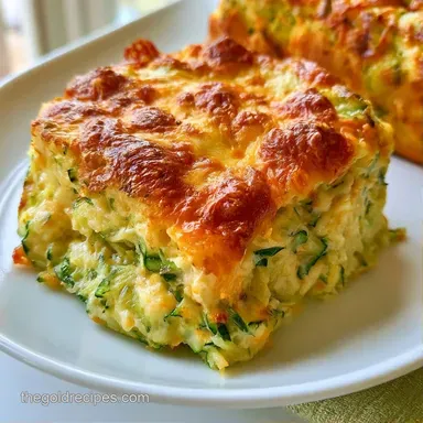 Cheesy Zucchini Casserole for 8 Servings Recipe Card