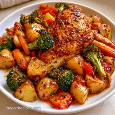 Chicken Sheet Pan Dinner for 4 Servings Recipe Card