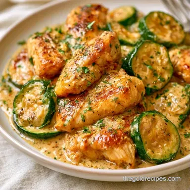 Creamy Chicken Zucchini Casserole Recipe Card