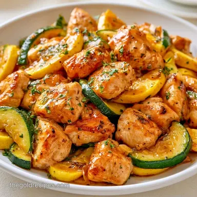 Chicken Zucchini Squash Casserole: Baked Recipe Card