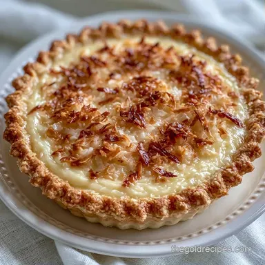 Classic Coconut Custard Pie for 10 Recipe Card