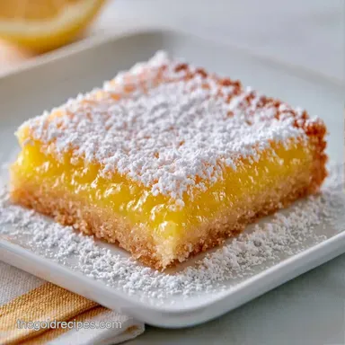 Lemon Bars for 16 Servings Recipe Card