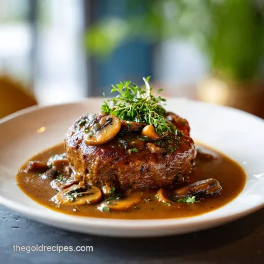 Salisbury Steak with Mushroom Gravy for 4 Servings Recipe Card