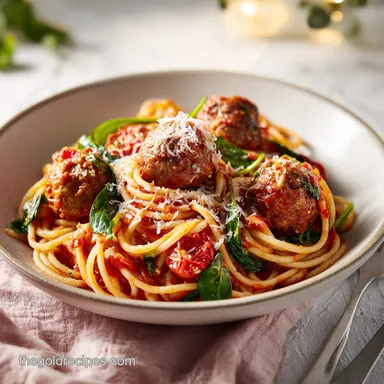 Spaghetti and Meatballs in 60 Minutes: Tender and Classic Recipe Card