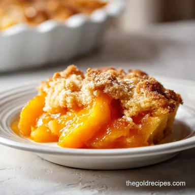 Easy Peach Cobbler Recipe with Canned Peaches Recipe Card