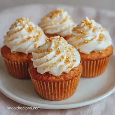 Edible Gold Flake Cupcakes for 12 Recipe Card