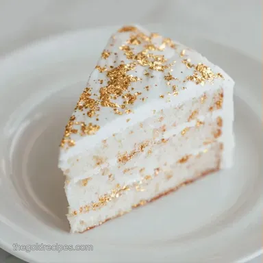 Fancy Gold Leaf Cake for 12 Servings Recipe Card