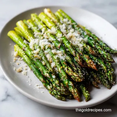 Garlic Parmesan Roasted Asparagus in 17 Minutes Recipe Card