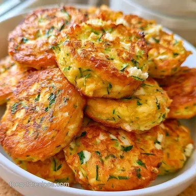 Zucchini Fritters Greek with Feta Recipe Card