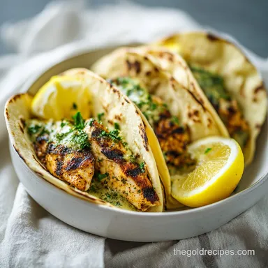 Grilled Mediterranean Chicken Tacos for 4 Servings