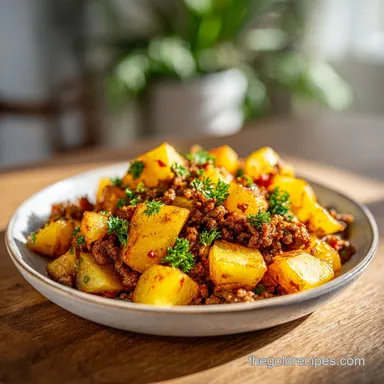 Ground Beef Potato Skillet Dinner in 30 Minutes Recipe Card