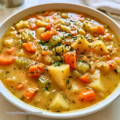 Hearty Fall Vegetable Soup One-Pot Recipe Card