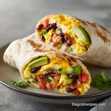 High Protein Breakfast Burrito for 4 Servings