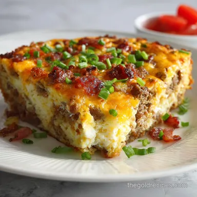 Homemade Breakfast Casserole with Sausage for 12 Servings Recipe Card