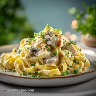 Chicken Fettuccine Alfredo for 4 Servings: Creamy Pasta Recipe Recipe Card