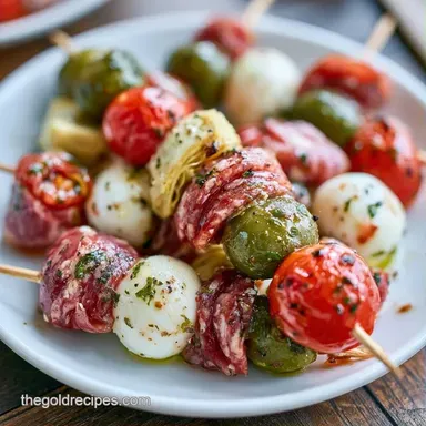 Italian Party Skewers in 15 Minutes Recipe Card