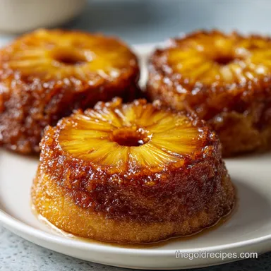 Classic Mini Pineapple Upside Down Cakes in 45 Minutes Recipe Card