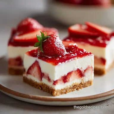 No Bake Strawberry Cheesecake Bars in 20 Minutes Recipe Card