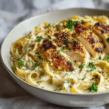 Chicken Alfredo Pasta in 30 Minutes Recipe Card