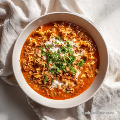 Mouthwatering One Pot Lasagna Soup: A Hearty 40-Minute Meal Recipe Card