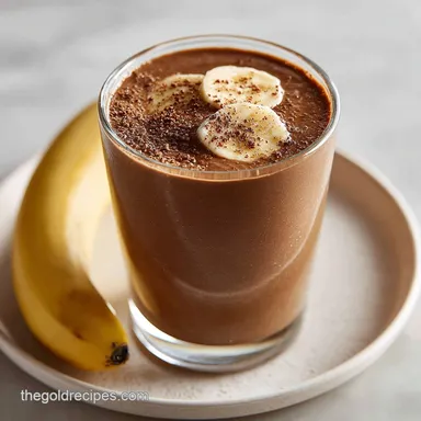 Chocolate Peanut Butter Banana Smoothie in 5 Minutes Recipe Card