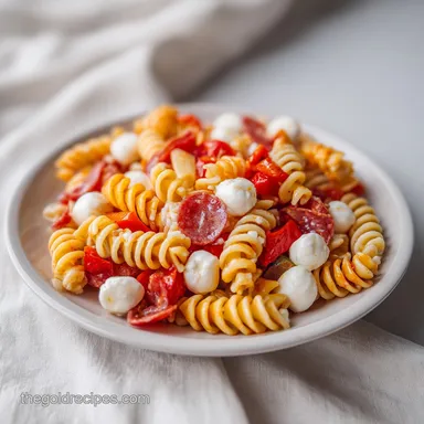Quick Italian Pasta Salad with Pepperoni Recipe Card