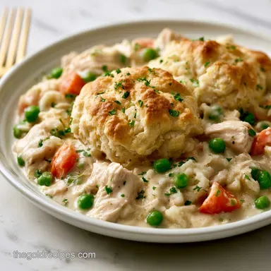 Chicken Pot Pie With Biscuits for 4 Recipe Card