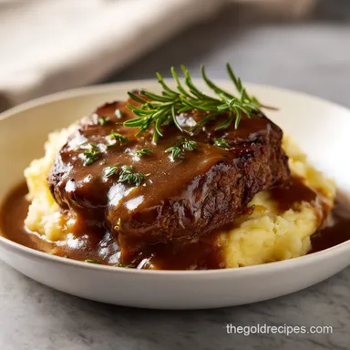 Slow Cooker Cube Steak with Gravy for 6 Servings Recipe Card