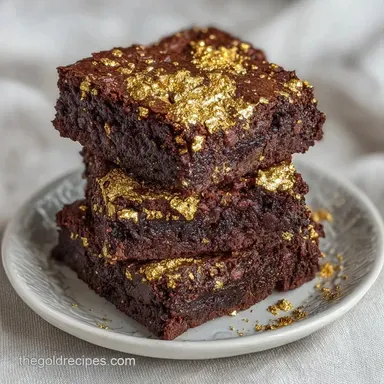 Sparkling Edible Gold Brownies for 16 Recipe Card