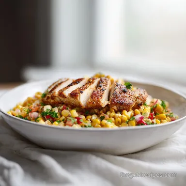 Street Corn Chicken Bowl for 4 Servings: Charred and Zesty Recipe Card