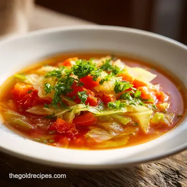 Tasty Weight Loss Cabbage Soup for 8 Servings Recipe Card