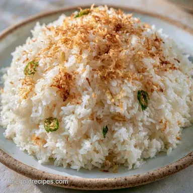 Toasted Coconut Rice Recipe in 30 Minutes Recipe Card
