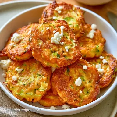 Crispy Vegan Zucchini Fritters Recipe Card