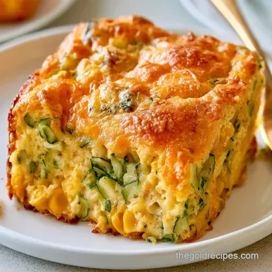 Zucchini Corn Casserole for 8 Servings Recipe Card