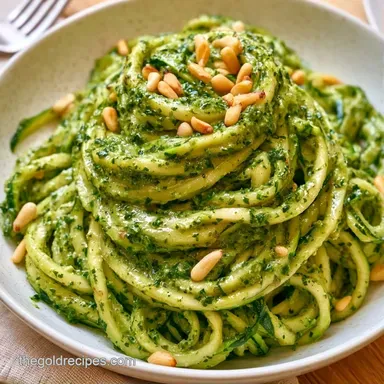 Zucchini Noodles Pesto in 15 Minutes Recipe Card