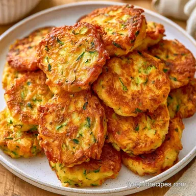 Crispy Zucchini Potato Fritters Recipe Card