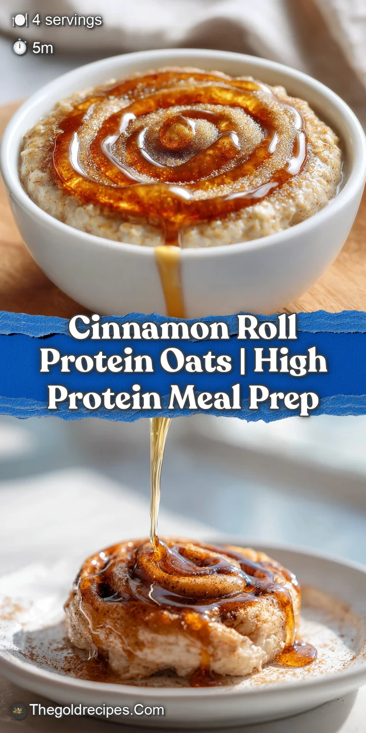 Close-up of thick, creamy oats with a deep brown cinnamon swirl and a dollop of glossy white yogurt frosting.