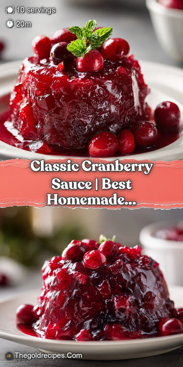 Close-up of bright red cranberries shimmering with juice, revealing a slightly chunky, rustic texture.