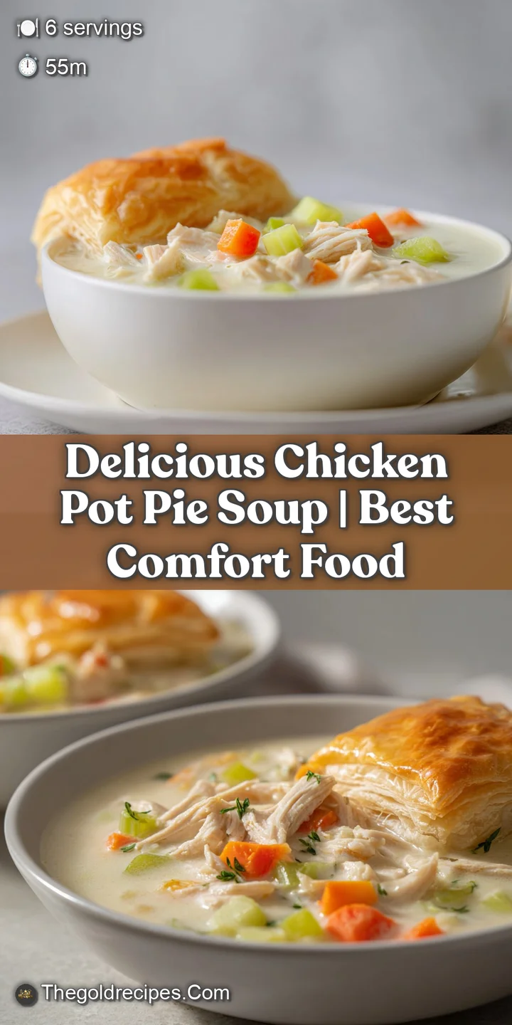 Close-up of chunky chicken and root vegetables simmered in a rich, velvety cream sauce with a glossy finish.