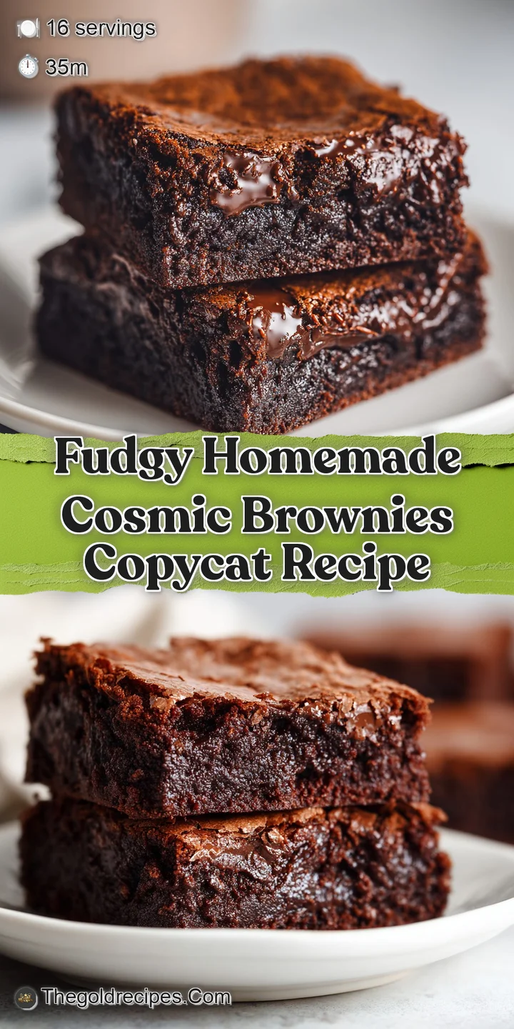 Close-up of a decadent cosmic brownie. Notice the rich, dark chocolate color, and a vibrant candy sprinkle topping that ca...