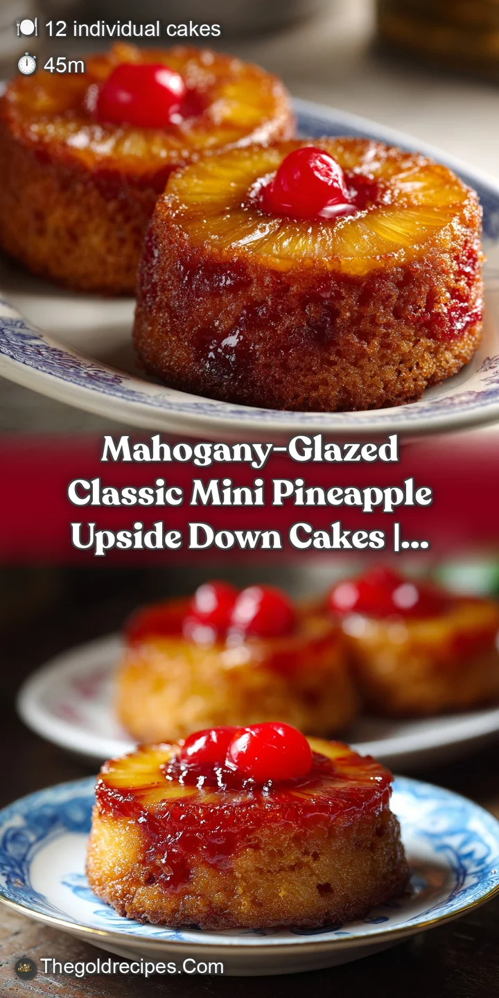 Close-up of a warm, moist mini pineapple cake, revealing tender cake and sticky, amber-hued pineapple slices.