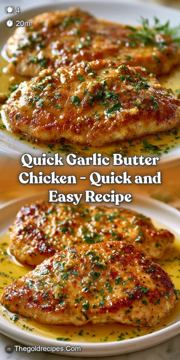 Close-up of juicy, seared chicken chunks coated in a shimmering garlic butter sauce with vibrant green herbs.