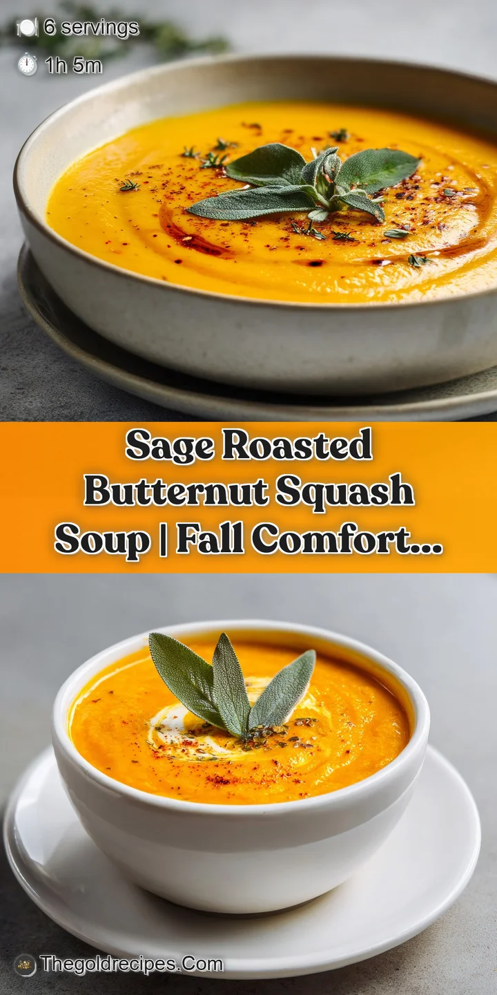 Close-up of velvety smooth, deep orange butternut squash soup with a swirl of rich cream.