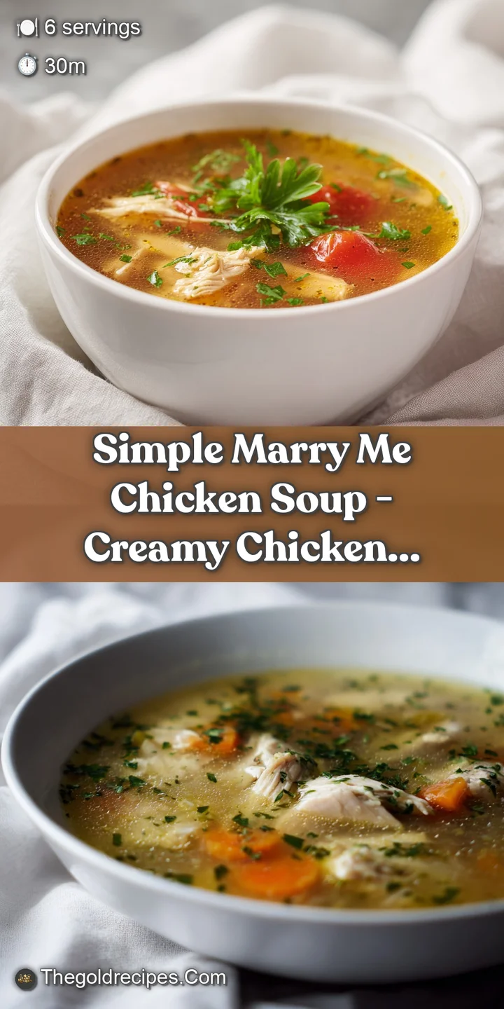 Close-up of rich, steaming tomato soup with visible tender chicken and creamy swirls.