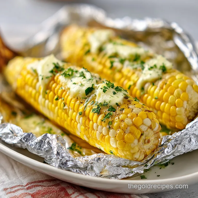 Air Fryer Corn on the Cob in Foil with Garlic Butter