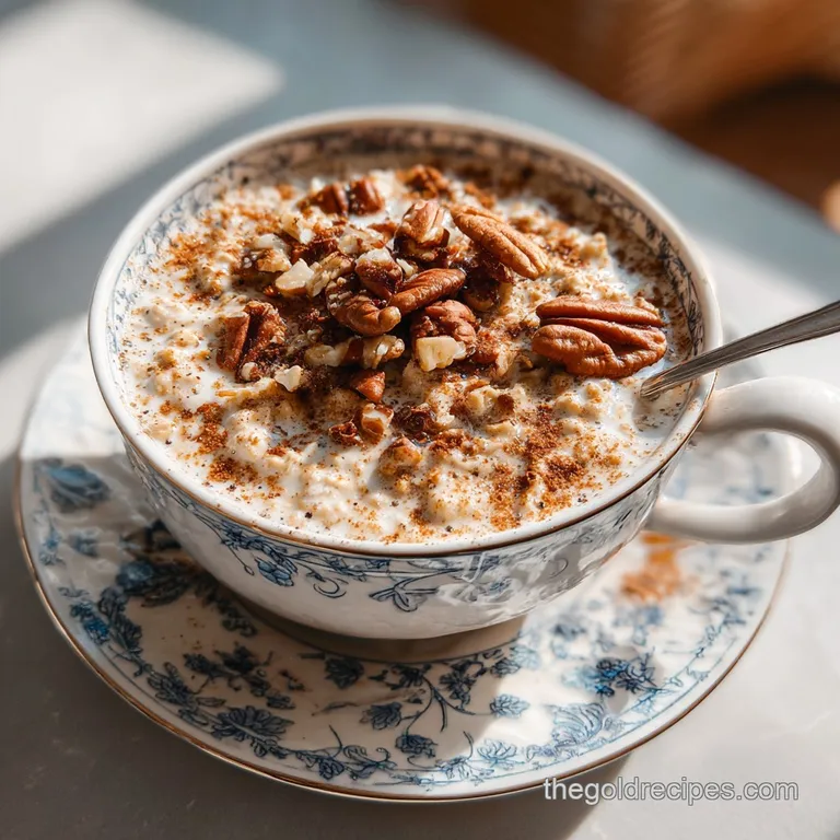 A beautiful glass jar of overnight oats, showcasing swirls of banana and a sprinkle of cinnamon.